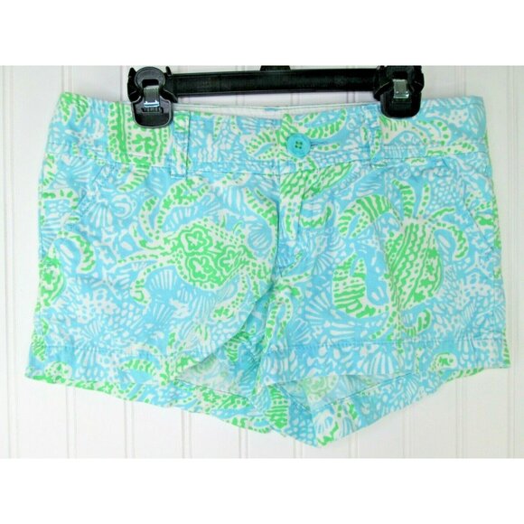 Lilly Pulitzer The Walsh Short Women's Size 0 Blue Crab Print Shorts - Picture 1 of 4